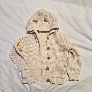 Jamie Kay Bear ear knit hoodie cardigan